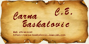 Čarna Baškalović vizit kartica
